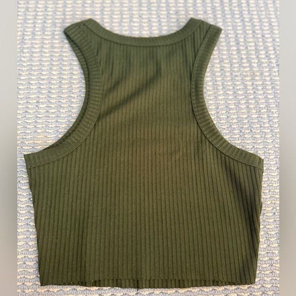 Forest Green Ribbed Tank Top - Picture 2 of 2